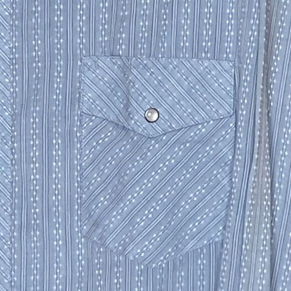 Wrangler Men’s Sz 2XL Pearl Collared 3 Snap Cuff Pearl Snapped Button Down Shirt - Picture 2 of 6